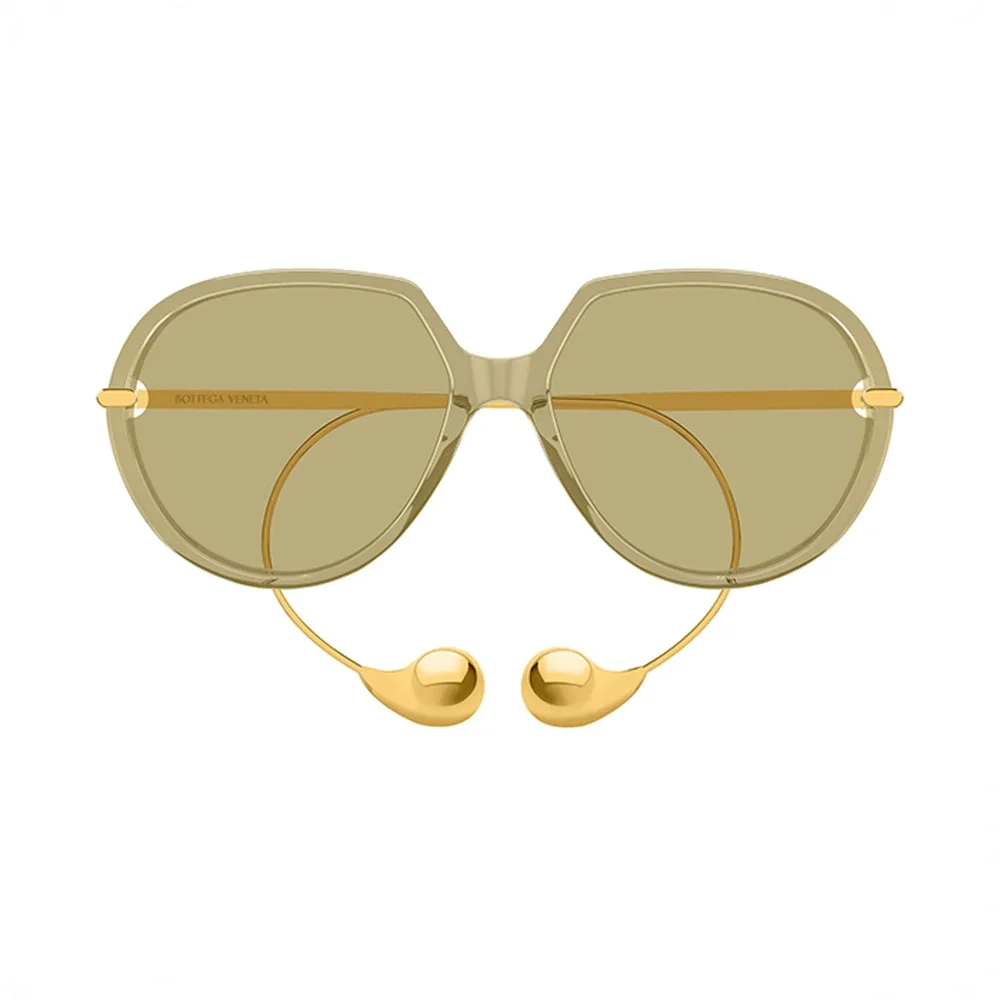 Bottega Veneta BV1436S Drop Earring Sunglasses in Beige $760